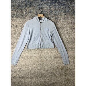 Boys‎ Lie Women’s Hoodie Baby Blue Terry Cloth Long Sleeve Cropped Zip-Up XS/S